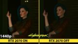 ULTRA 1440p RTX on VS RTX Off – 14 Different Scenes – Cyberpunk 2077 – RTX 2070 DLSS 2.0