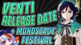 Venti RELEASE DATE + Mondstadt Festival News