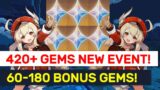 420+ FREE Gems & 60-180 BONUS Gems! NEW 1.3 Vishaps Hunt Event! | Genshin Impact
