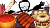 Mukbang Animation 10,000Kcal food set eating Friday Night Funkin  tankman